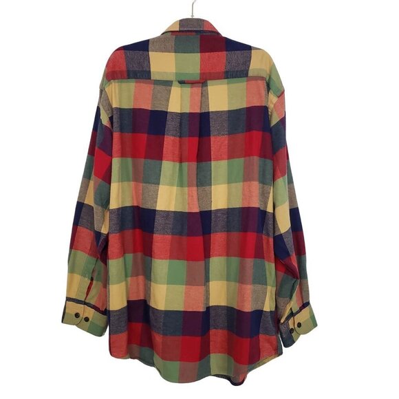 Orvis Check Flannel Shirt Plaid 100% Cotton Long Sleeve Mens Button Up Sz Large - Picture 5 of 8